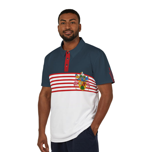 Unisex TCI Crest - Striped Golf Tee (100% poly)