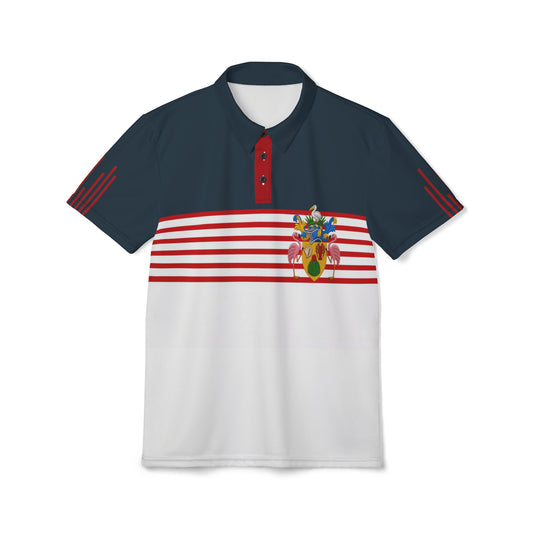 Unisex TCI Crest - Striped Golf Tee (100% poly)