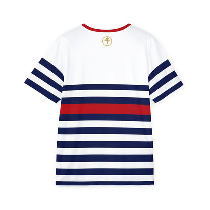 Unisex Striped Crest Sport Tee (100% poly)