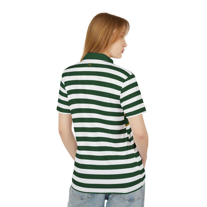 TT Green & White Striped Golf Shirt (100% poly)
