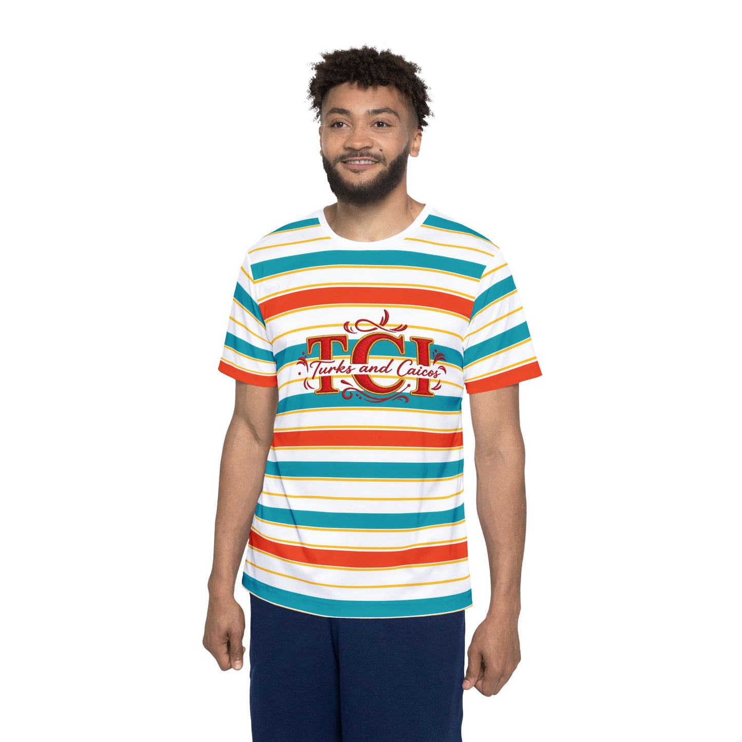 Unisex TCI Retro Striped Sport Tee (100% poly)