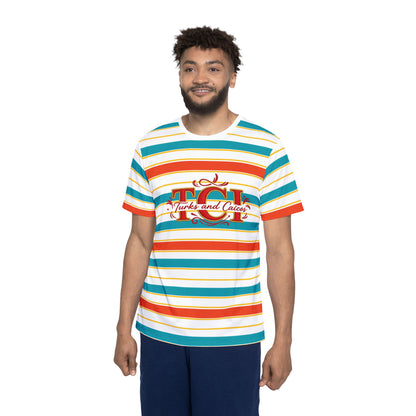 Unisex TCI Retro Striped Sport Tee (100% poly)