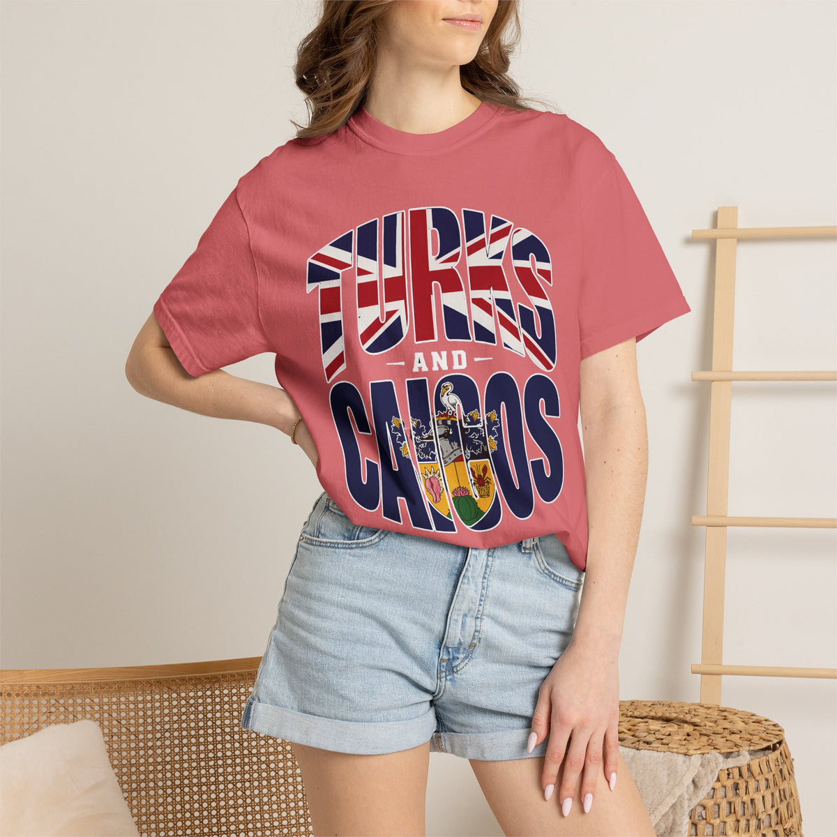 Turks and Caicos Flag Graphic T-Shirt (M)