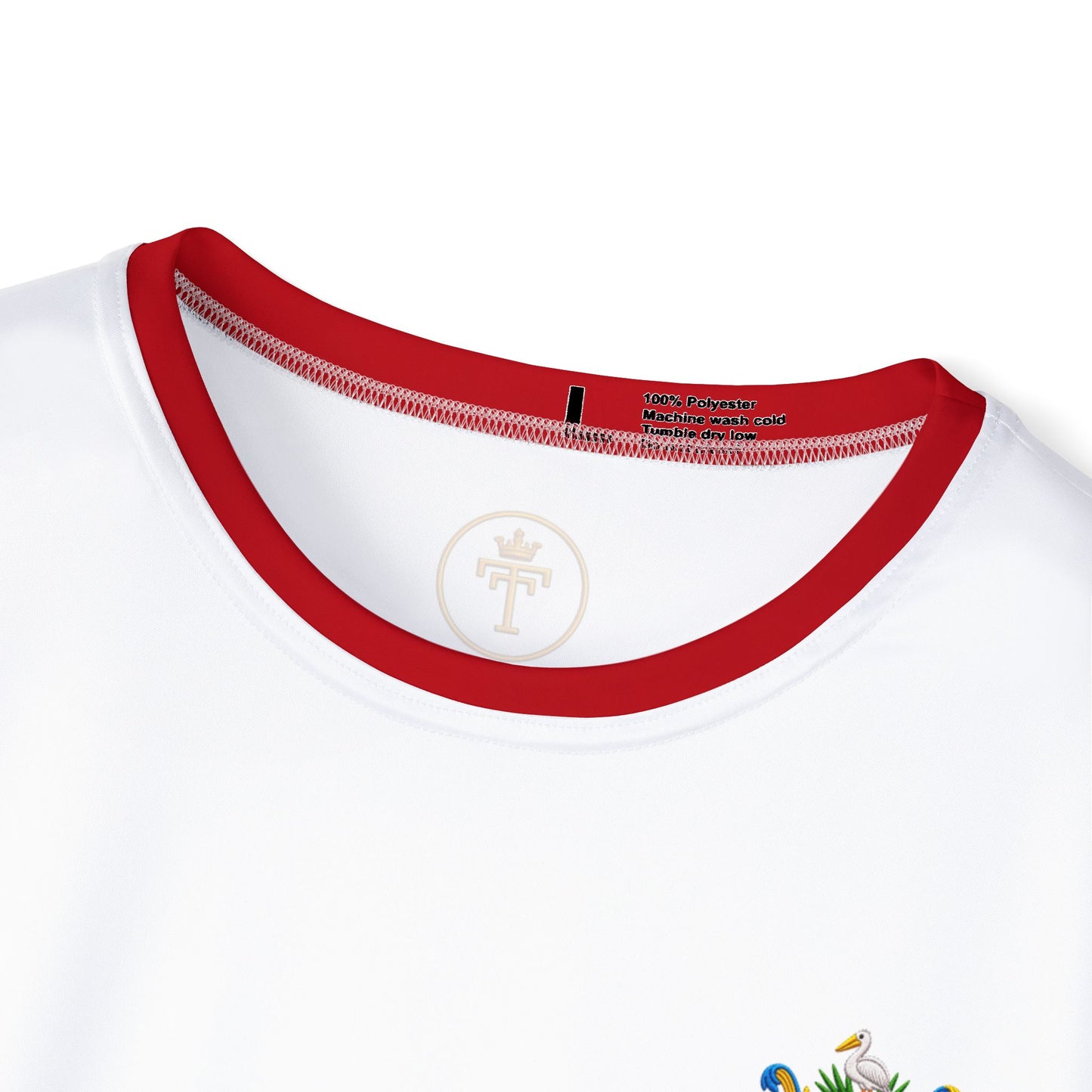Unisex Striped Crest Sport Tee (100% poly)