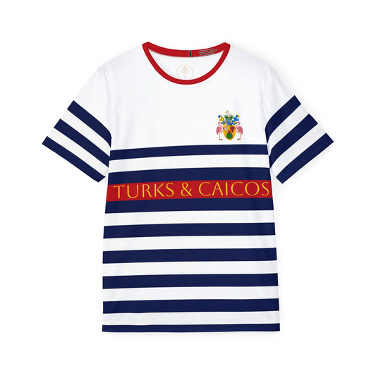 Unisex Striped Crest Sport Tee (100% poly)