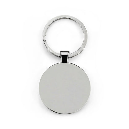 Blessed Cactus Round Stainless Steel Keychain